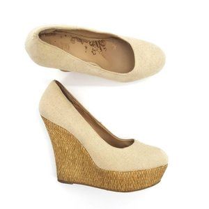 Brash Woven Canvas Platform Wedges